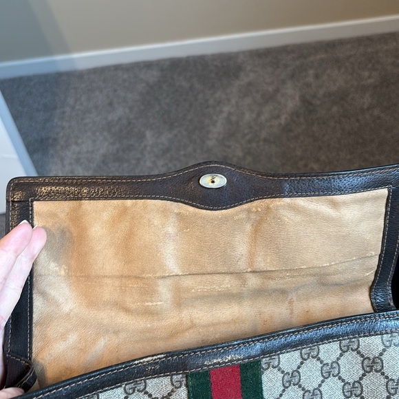 Gucci Vintage Nylon Monogram Logo Envelope Clutch - Picture 5 of 12